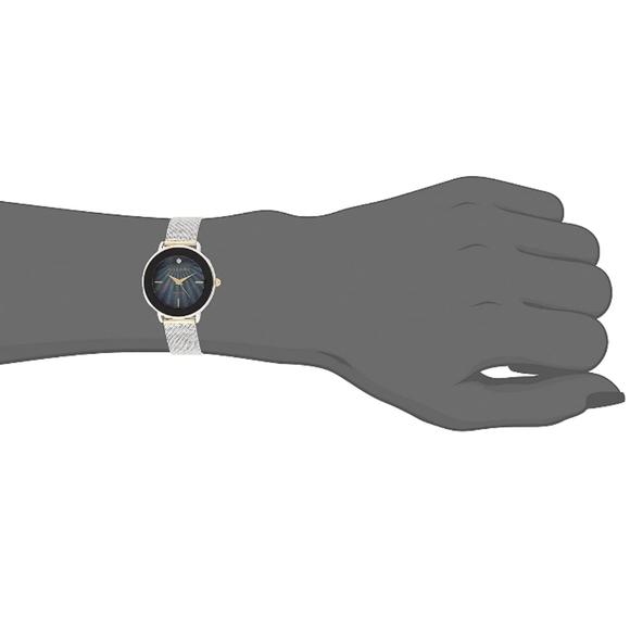 Anne Klein Women's Genuine Diamond Dial Mesh Bracelet Watch - Picture 5 of 6